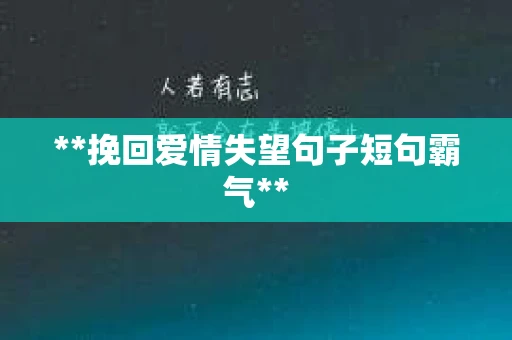**挽回爱情失望句子短句霸气**