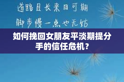 如何挽回女朋友平淡期提分手的信任危机？