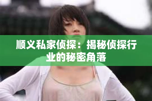顺义私家侦探：揭秘侦探行业的秘密角落