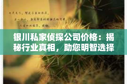 银川私家侦探公司价格：揭秘行业真相，助您明智选择