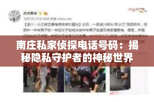 南庄私家侦探电话号码：揭秘隐私守护者的神秘世界