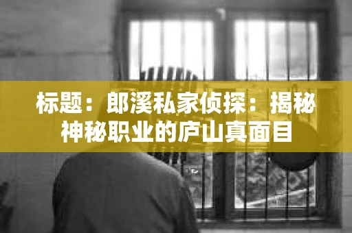 标题：郎溪私家侦探：揭秘神秘职业的庐山真面目