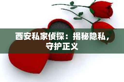西安私家侦探：揭秘隐私，守护正义