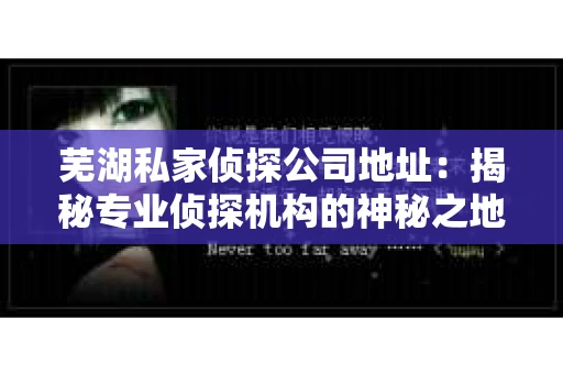 芜湖私家侦探公司地址：揭秘专业侦探机构的神秘之地
