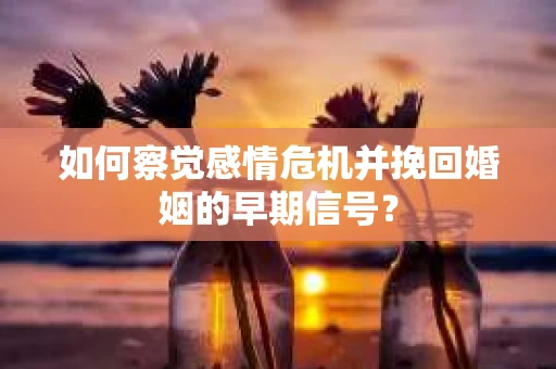 如何察觉感情危机并挽回婚姻的早期信号？
